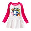 Korean Style Girls' Cartoon Mesh Dress - Long Sleeve Princess Outfit for Spring/Autumn 2025