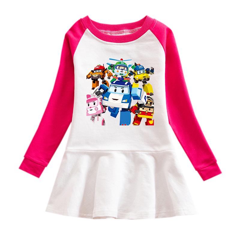 Korean Style Girls' Cartoon Mesh Dress - Long Sleeve Princess Outfit for Spring/Autumn 2025