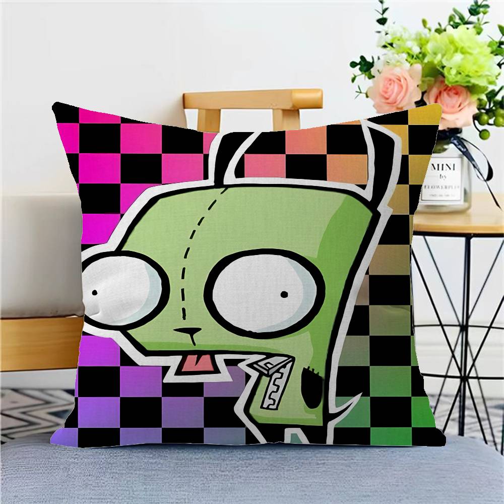 Funny Anime Invader ZIM Cushion Cover Inches Farmhouse Decor Home Throw Pillow Covers for Couch Decorations