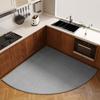 Kitchen Carpet Non-slip Waterproof Dirt-resistant Floor Mat Fan-shaped Brown Minimalist Texture Rug Irregular Home Decor Mats