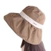 Cloth Sunscreen Fisherman Hat Large Brim Women Bucket Hat Simple Sun Protection Hat  Girl