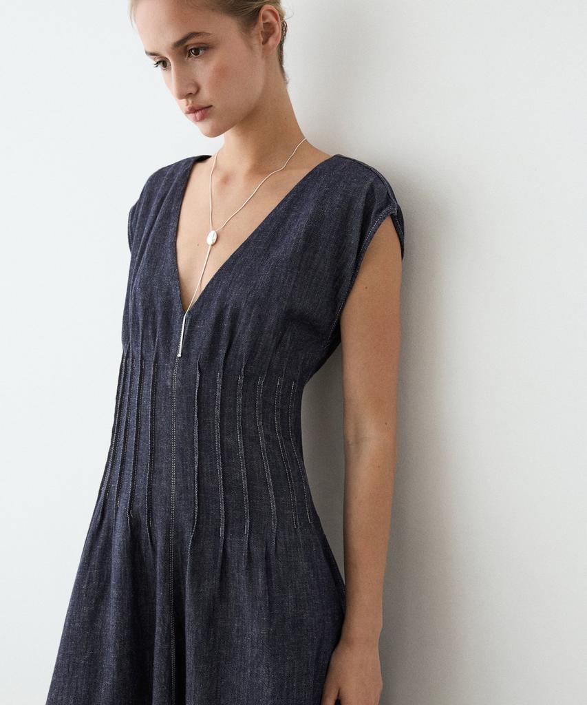 Masimodutti Denim Midi Dress