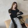 New Spring & Autumn Slim Fit Niche Design Sexy Elastic Short T-Shirt for Women