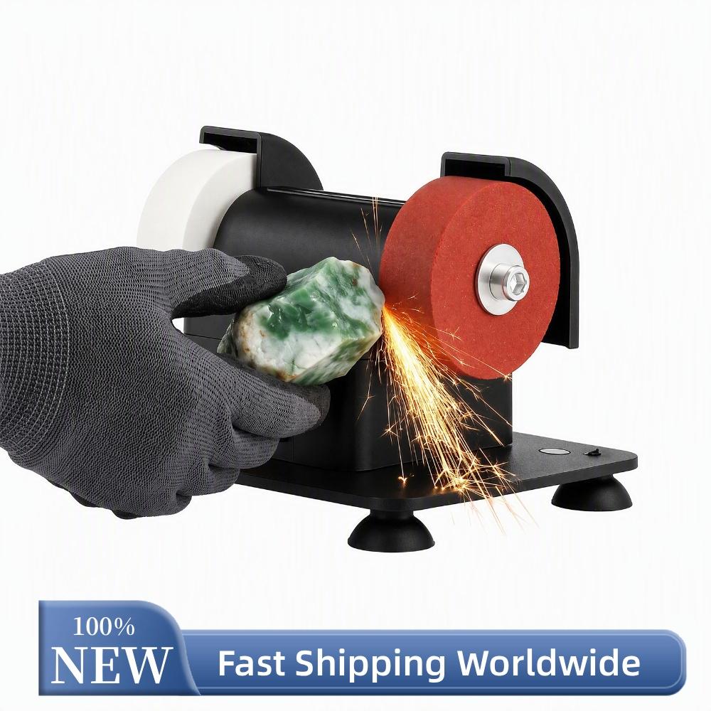 Mini Bench Grinder 100W Electric Dual Grinding Wheel 12-Speed Sharpener Polisher ABS Stainless for Metal