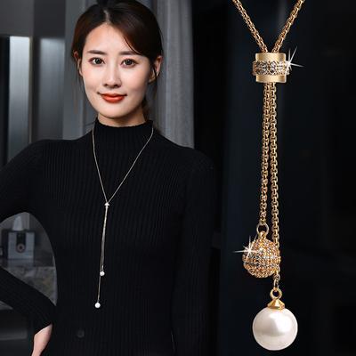 Simple Long Women'S Decorative Necklace Accessories Sweater Chain Versatile Autumn And Winter Personalized Pendant