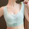 Women Traceless Bra with Chest Pad No Steel Ring Underwear Non-slip Adjustable Wide Strap Back Posture Adjustment Vest Style Bra
