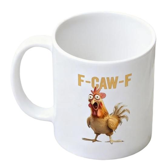 Yousheng F-Caw-F Rooster Mug Ceramic Chicken Coffee Cup Funny Chicken Mug Gift for Men Women Farmhouse Home Kitchen Bar Decor