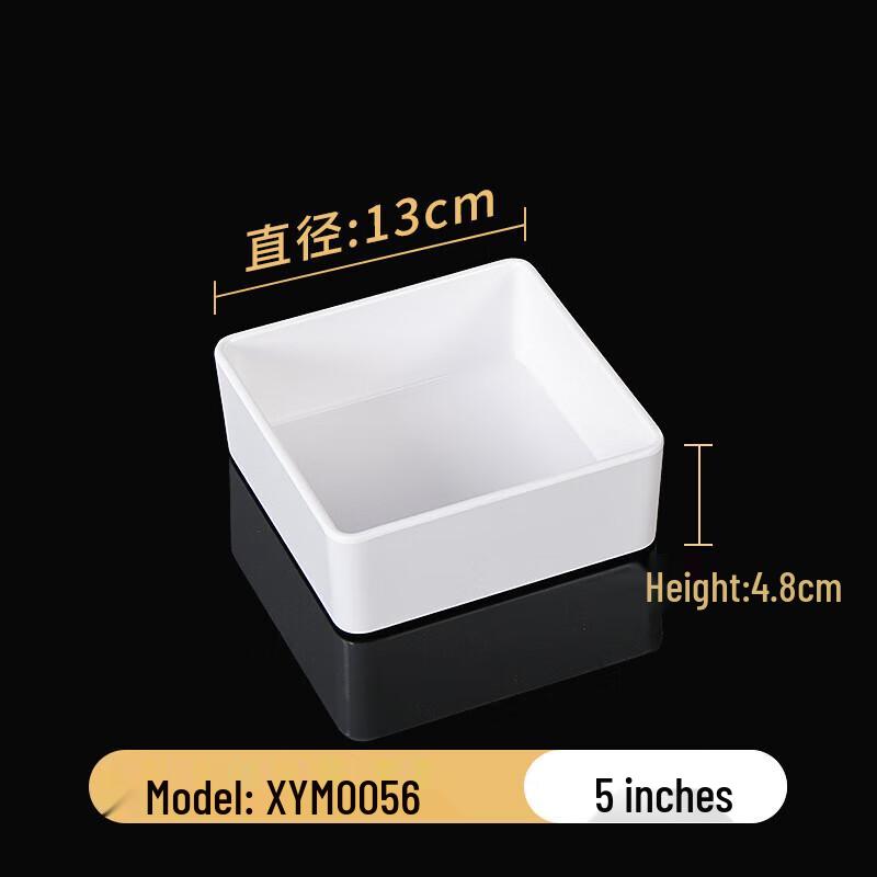 Yishuxiang White Melamine Square Dinner Plates (10-Pack)