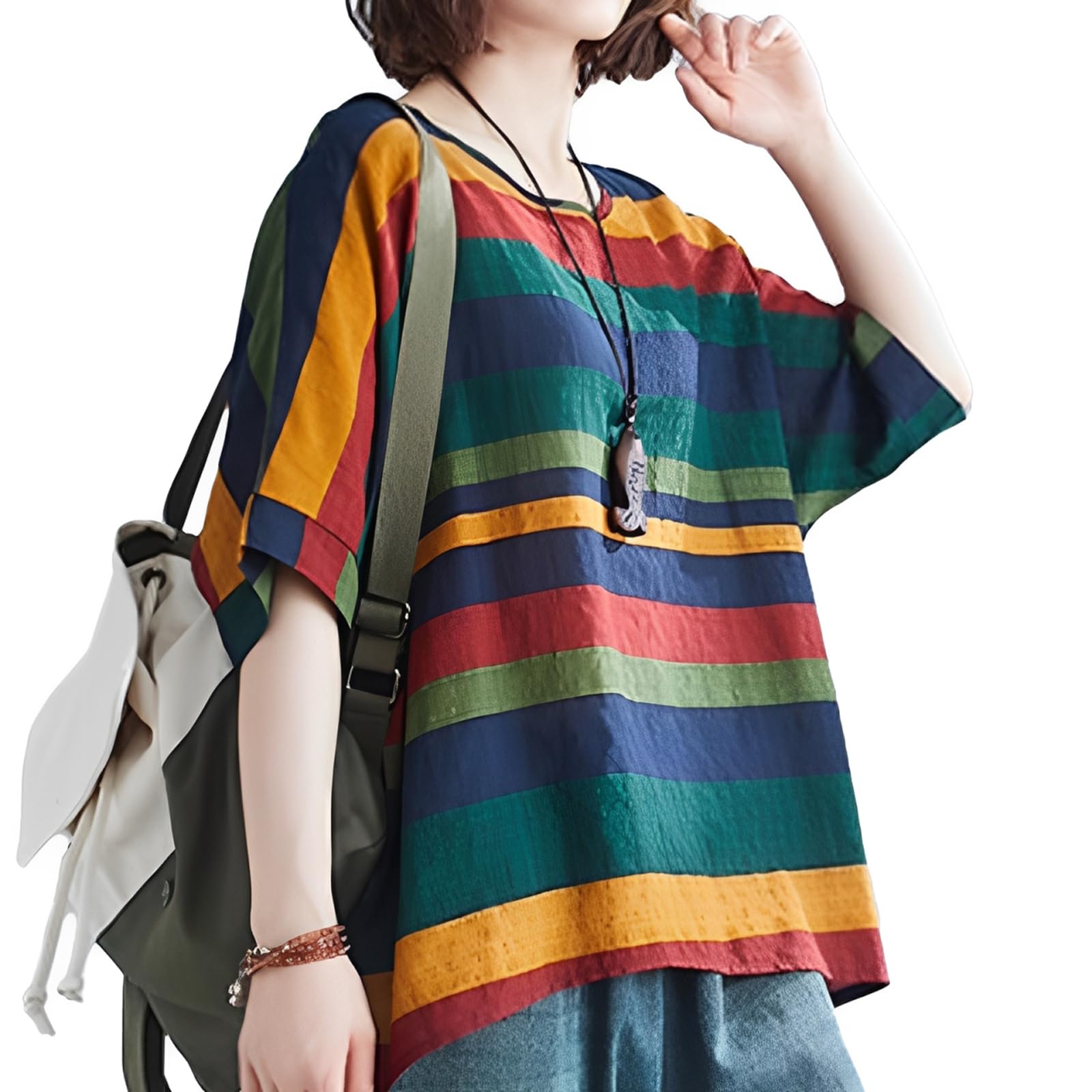 

SECOND ROOTS Tunic Top with a Retro Short and a and Cute Design for Spring and Summer Women s Multi-Pattern Design, Sleeves, Flashy, Sexy, Elegant,