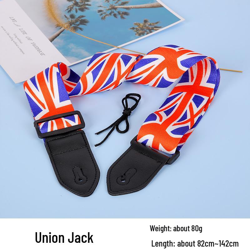 Unisex poszerzany i pogrubiony poliestrowy pasek do gitary/basu - Styl folk, konstrukcja bez dziurkowania