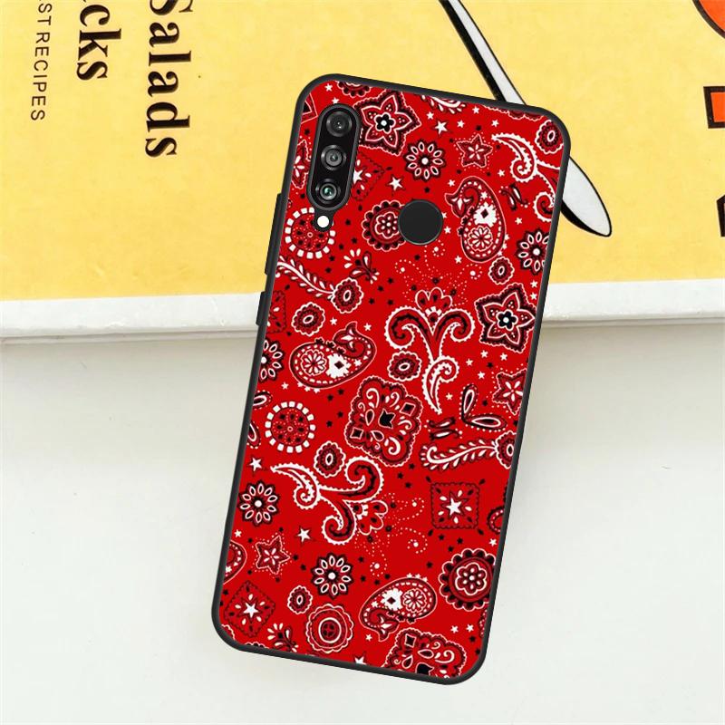 Red Bandana Paisley For Huawei Nova Y61 Y73 Y70 Y72 Y60 Y90 Y91 7i 8i 11i 12i 12s 9 10 SE P20 P30 P40 Lite Case