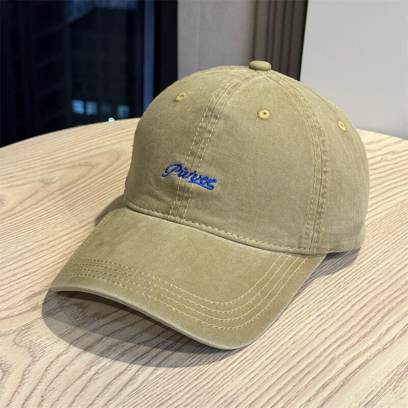 Outdoor letter embroidered baseball cap for men and women couples versatile face small wide brim sunshade cap tide