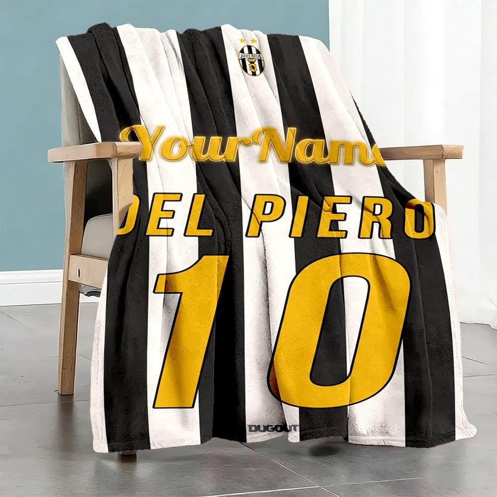 Juventus Customize Your Name Blanket Multi-purpose Customizable Blanket Comfortable Throw For Office Chair Livingroom Living Room Couch