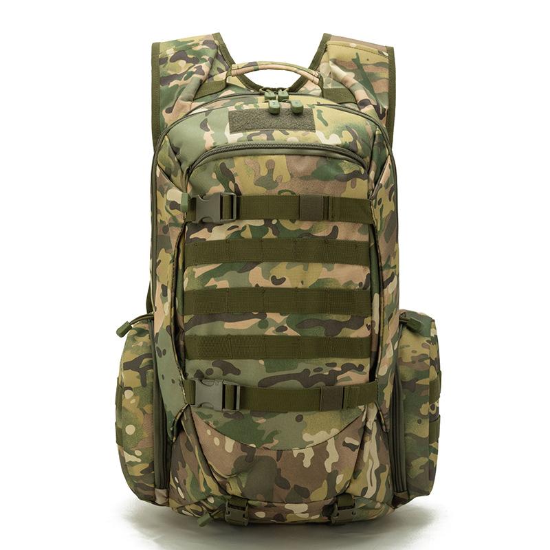 Taktischer Rucksack für den Außenbereich, 50L Fassungsvermögen, Strapazierfähiger Wanderrucksack, Groß, Mehrere Fächer, Militärstil, Umhängetasche für Camping, Trekking, Radfahren