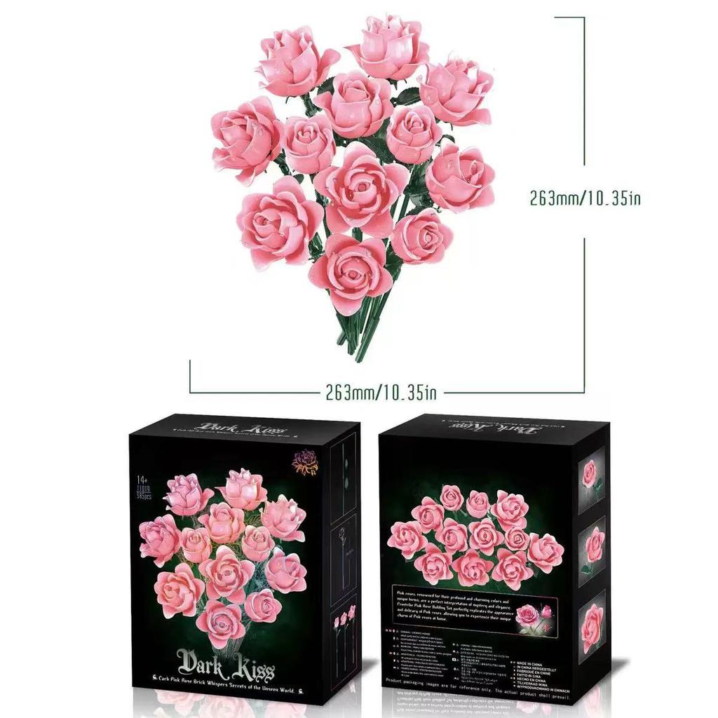 Romantic Bouquet Building Blocks Assembly Gifts Preserved Flower Set Floral Ornament Moc Model For Girls/Lover/Mom Holiday Gifts