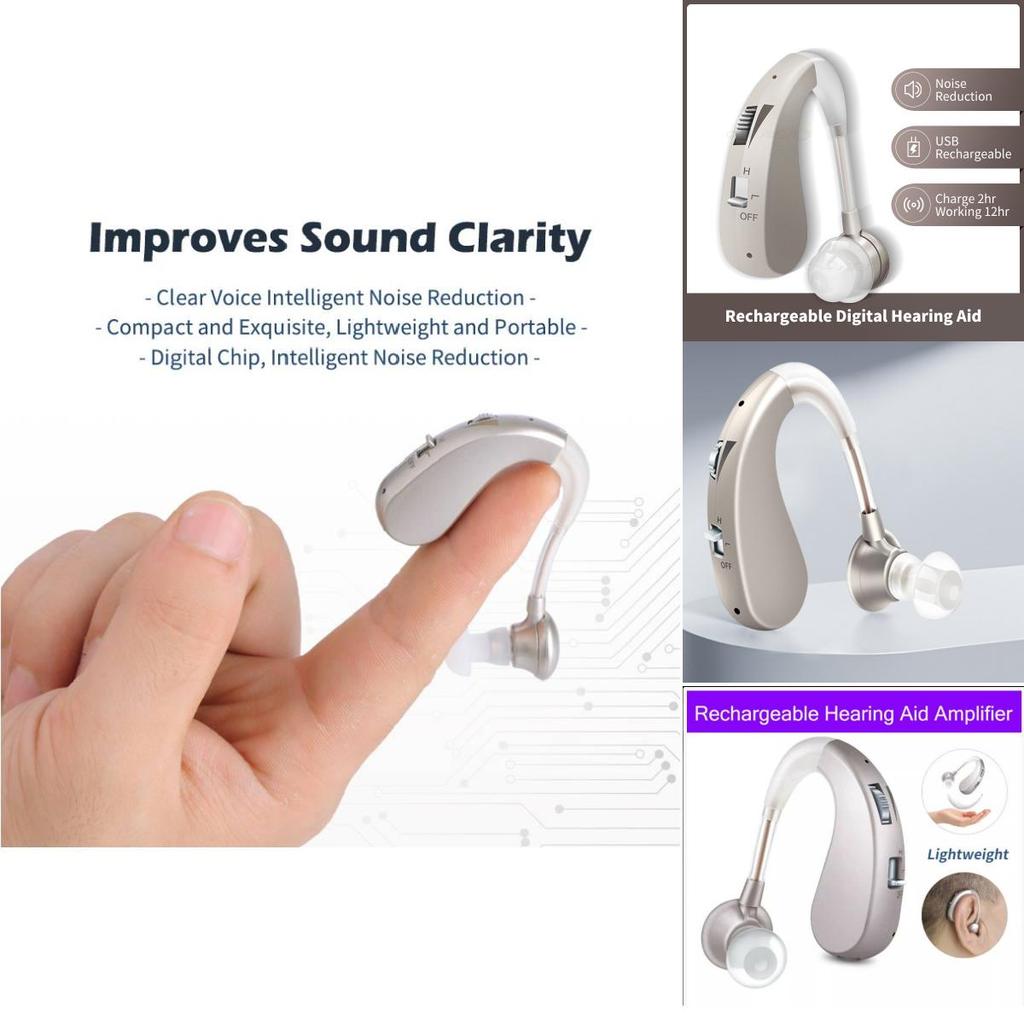 Rechargeable Hearing Aid For Hearing Loss With Low Frequency Noise Reduction Usb Powered