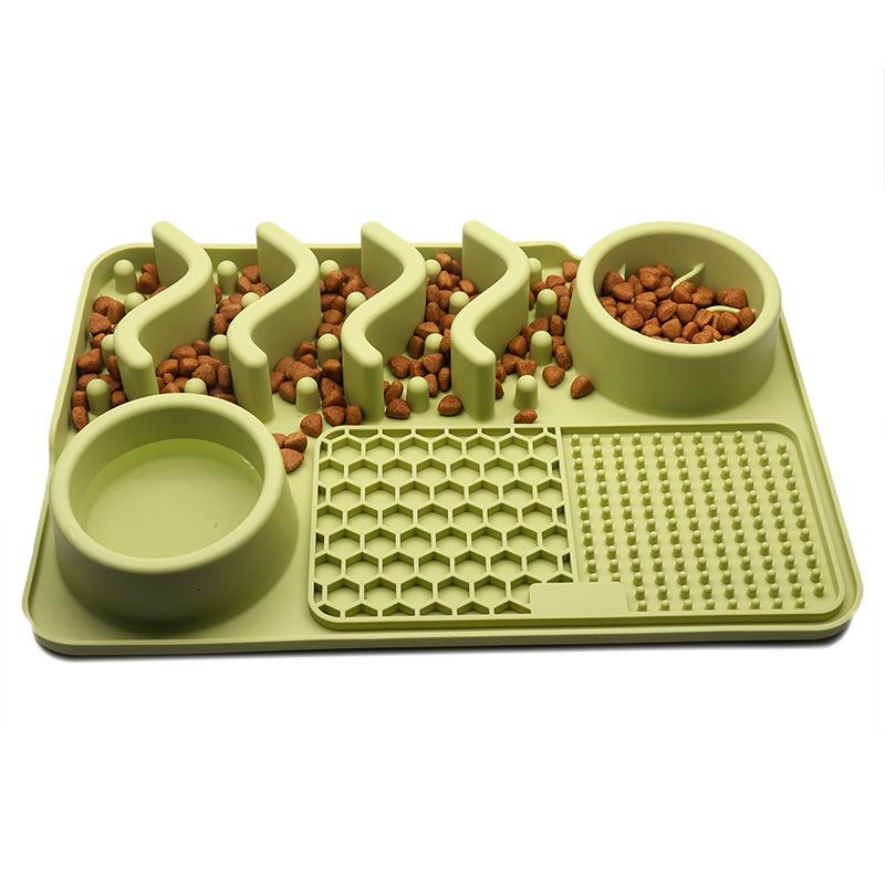 Bite-Resistant Anti-Choking Slow Feeder Silicone Pet Lick Mat Non-Slip Dog Bowl