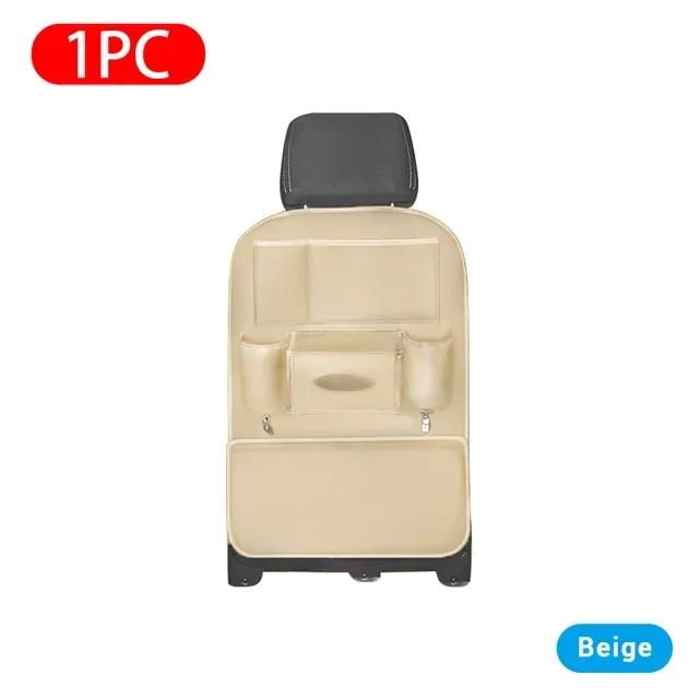 1/2PC Car Seat Backrest Multifunctional Storage Box PU Leather Car Storage for Travel Storage and Organization with 6 Pockets