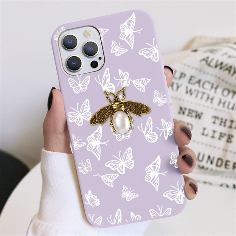 

3D Роскошный чехол Bee Diamond Phone TPU для iPhone 7 8 X XR XS 13 12 Mini 11 Pro Max SE3 2022 SE 2020 5 5S 6 6S Plus Силиконовый чехол 6Plus and 6sPlus