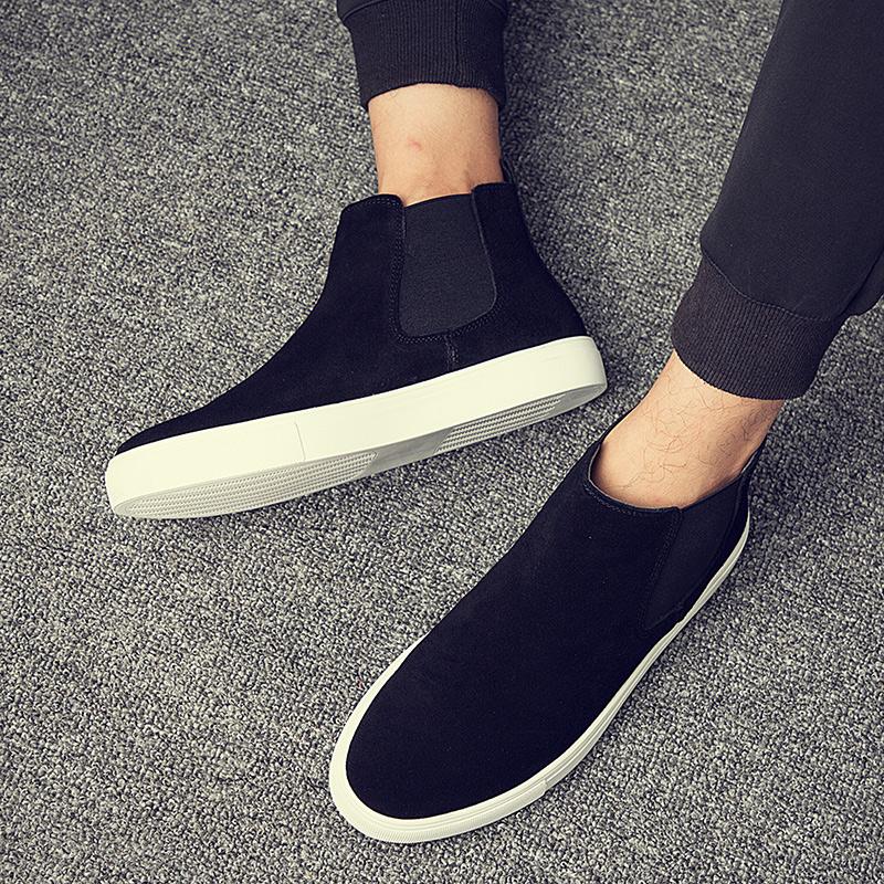 Moda taglia grande uomo lusso moda festa banchetto stivali platform scarpe basse comode giovane gentiluomo stivaletto chelsea pelle morbida bota