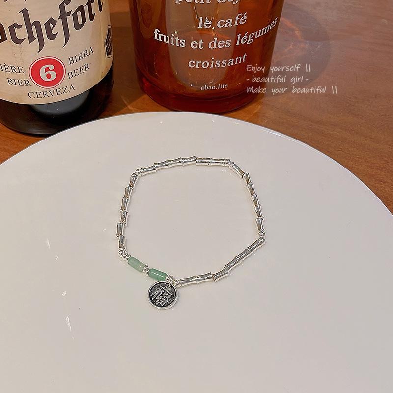 Stylish Bamboo Beaded Bracelets for Women with Celebrity Blessing Pendant