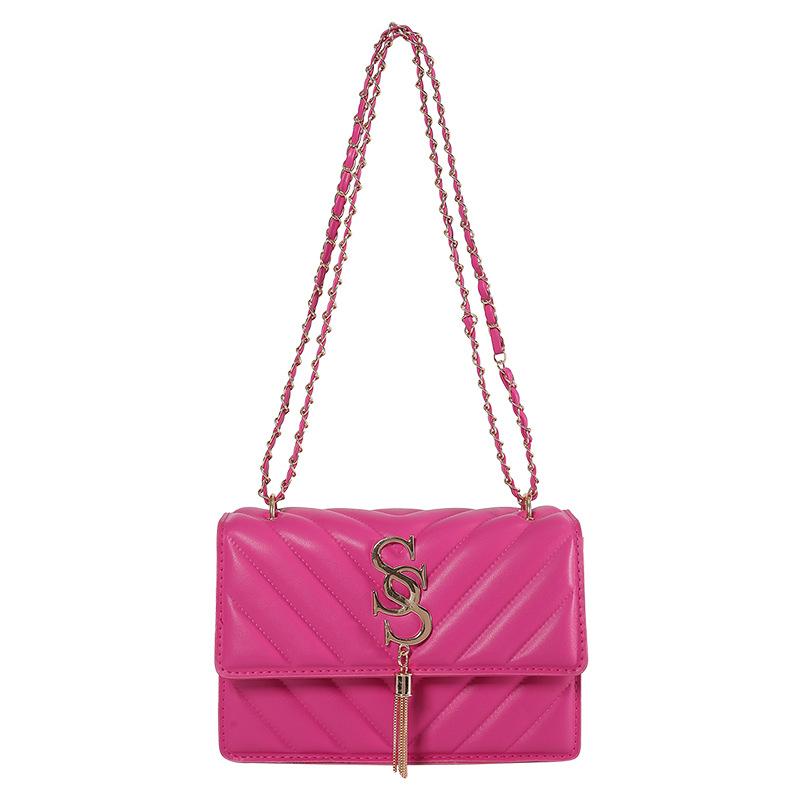 

2024 spring new fashion trend shoulder bag retro casual chain messenger bag women s simple casual bag women рожевий червоний колір