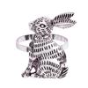 Pack of 12 Easter Rabbit Napkin Rings Metal Designs Napkin Buckles Accessories for Wedding Banquets and Home Use