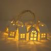2M 10LED Weihnachten Holzhaus LED Lichterkette 2025 Neujahr Home Hängegirlande Weihnachtsbaum Ornamente Dekoration Lampe