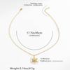 Stainless Steel Snowflake Pendant Necklace with Synthetic Zirconia, Rotatable Women's Jewelry Set