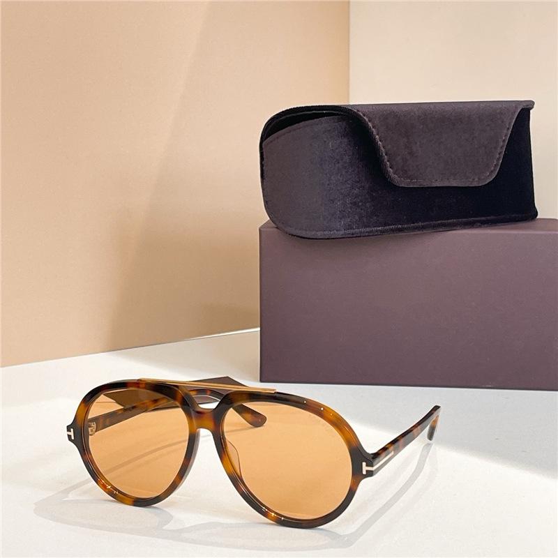 Retro Double Bridge Tortoiseshell Sunglasses - Unisex UV400, Tea-Tinted High-Definition Nylon Lenses