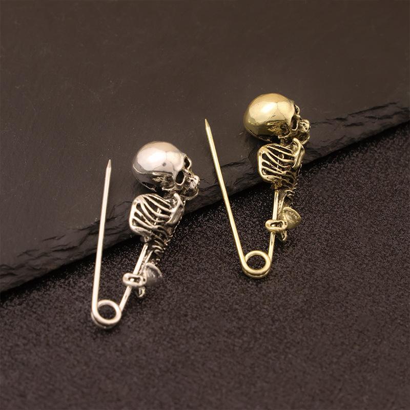 Punk Halloween Vintage Skull Pin Dark Goth Brooch Clothes Waist Accessories