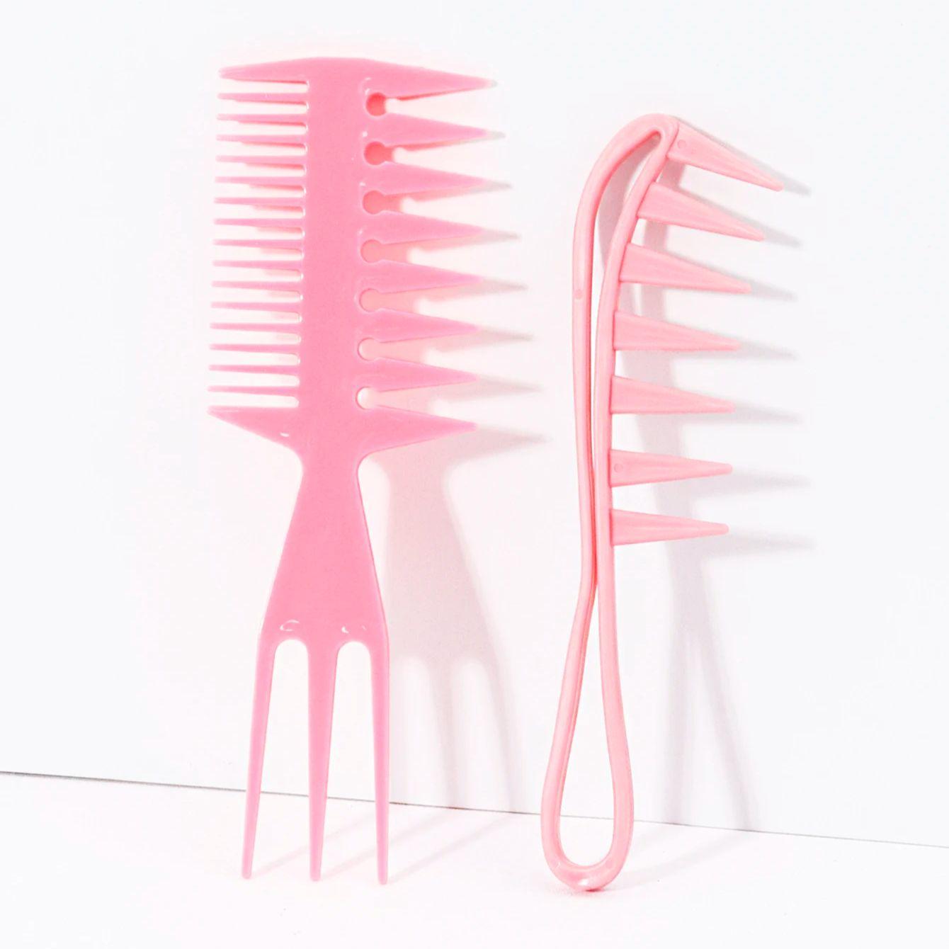 2pcs comb set, anti-static double-sided comb tail handle comb, hair comb, salon professional hair styling tool