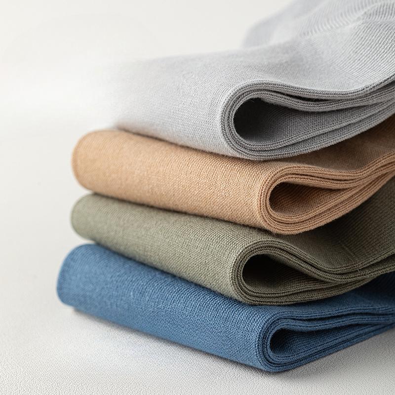 Socken aus reiner Baumwolle, Herren Anti-Geruchs- und schweißabsorbierende kurze Socken, Sommer Mid-Calf Socken aus reiner Baumwolle, kurze Waden Sportsocken