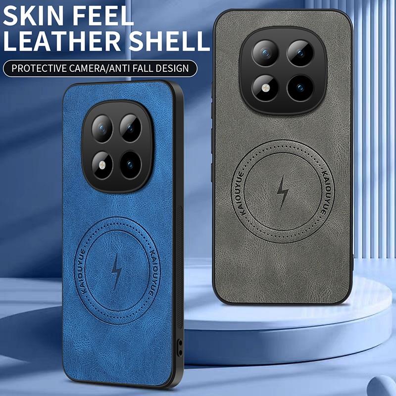 For Xiaomi Redmi Note 15 Pro + Note15 Pro 14C Case Magnetic Fashion PU Leather Shockproof Protection Phone Back Cover Coque