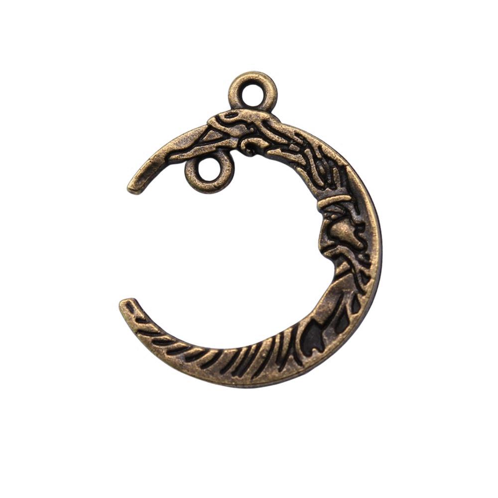 Irregular Oval Frame Connectors Moon Hammered Texture Links For Earring Making