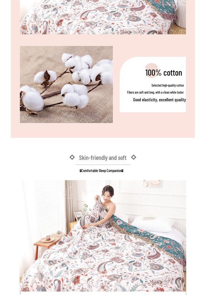 Pure Cotton Gauze Blanket - Four Seasons Nap & Air Conditioning Use