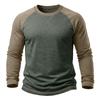 Men's T-Shirts Long Sleeve O-Neck Pactwork Casual Spring Autumn Tees Tops Fashion Mens Clothing