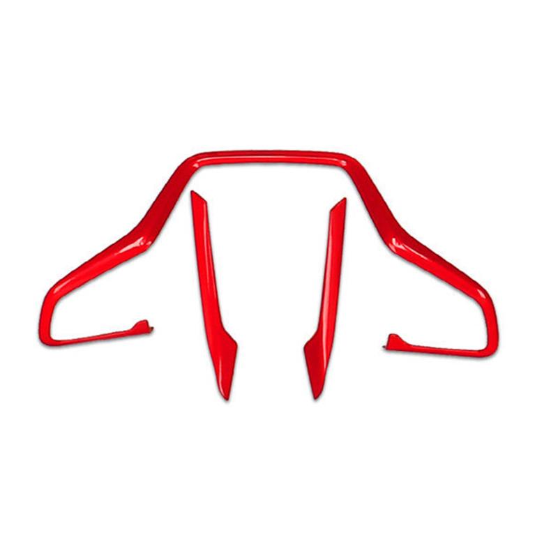 Red Car Interior Steering Wheel Cover Trim For Honda Civic 2016-2020 10Th Replacement Parts Accessories