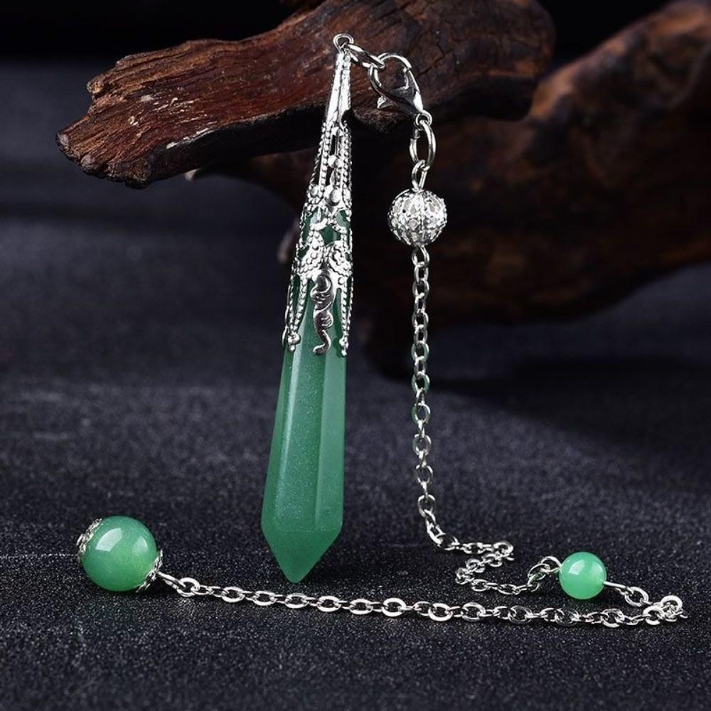 Energy Natural Crystal Pendulums Hexagon Cone Witch Spiritual Pendulos Jewelry Gift