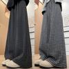 Black and White Plaid Pants Women's New Autumn High Waist Drooping Lazy and Relaxed Casual Straight Loose Wide-leg Pants