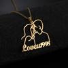 Custom Name Necklace Boy Girl Kiss Personalized Stainless Steel Jewelry Anniversary Customized for Women Couples Lovers Gifts