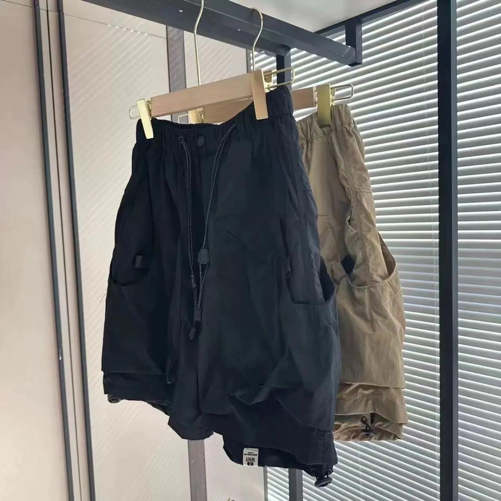 Men's Summer American-Style Simple Athletic Wide-Leg Shorts: Casual Workwear Straight-Leg Pants