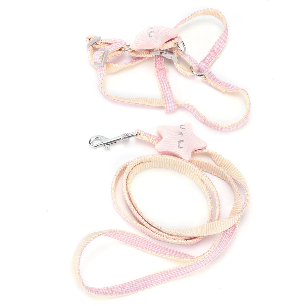 Haustiergeschirr mit Leine Verstellbares Weiches Mesh Atmungsaktives Körpergeschirr Einfache Kontrolle für Kleine Mittelgroße Große Katzen