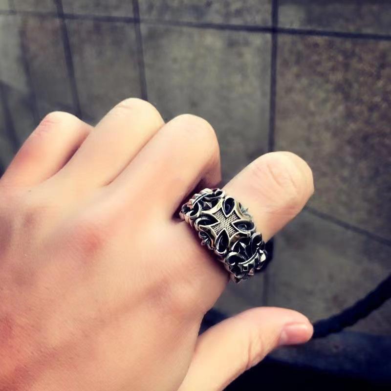 Персонализированное Мужское Ретро Модное Кольцо-Крест Хип-хоп Доминирующее Одиночный Тренд Украшение resizable