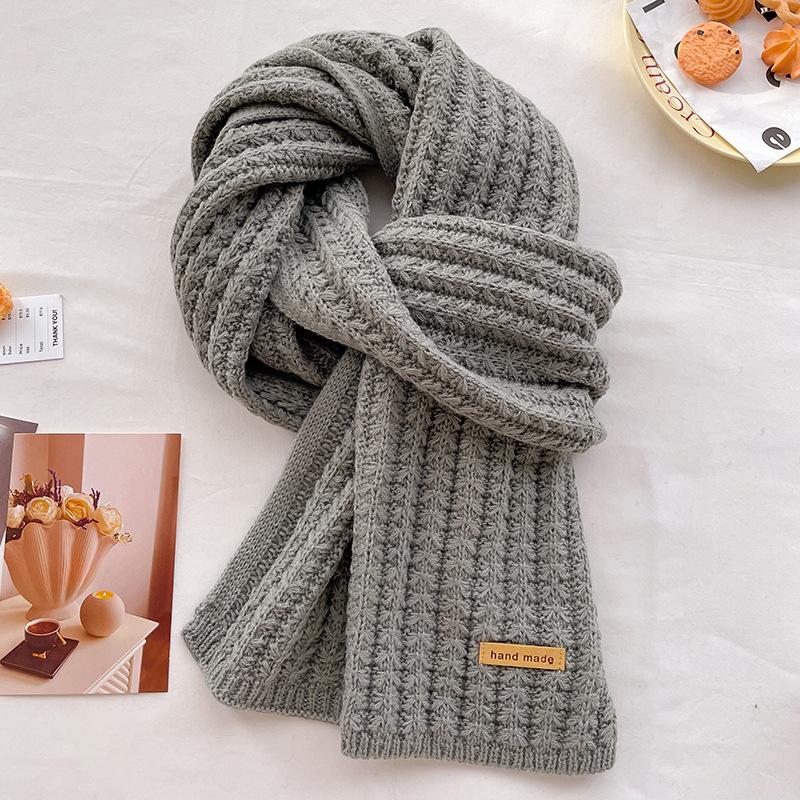 Ankola red knitted wool scarf women's winter new versatile scarf thickened warm wind