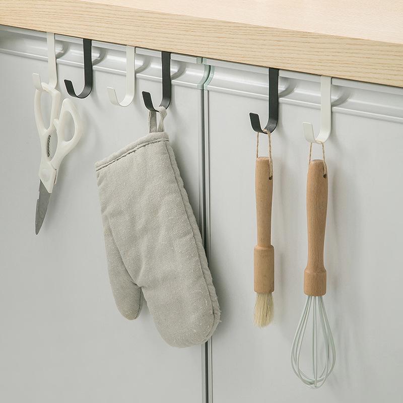 1pcs Plastic Hook Cabinet Door Hanging Rack Gadgets Holders Desk Shelves Kitchen Utensils Storage Organizer Bathroom Acssories