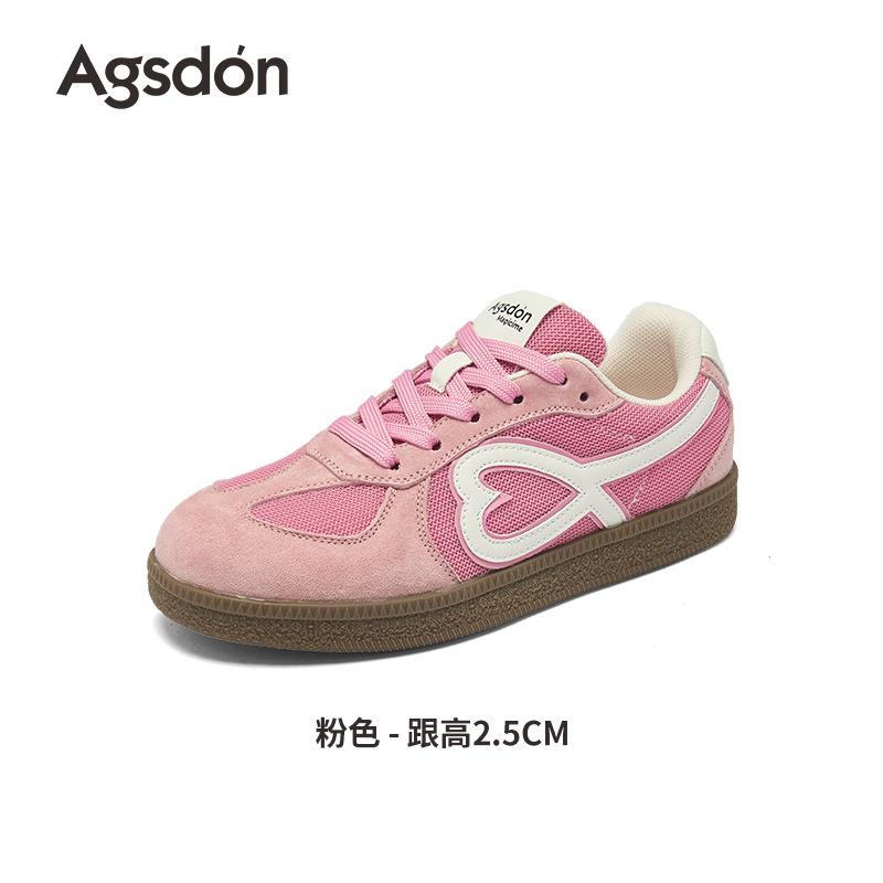 Augustine Red German Training Shoes Autumn Round Head Natal Year Light Sports and Leisure Board Shoes
