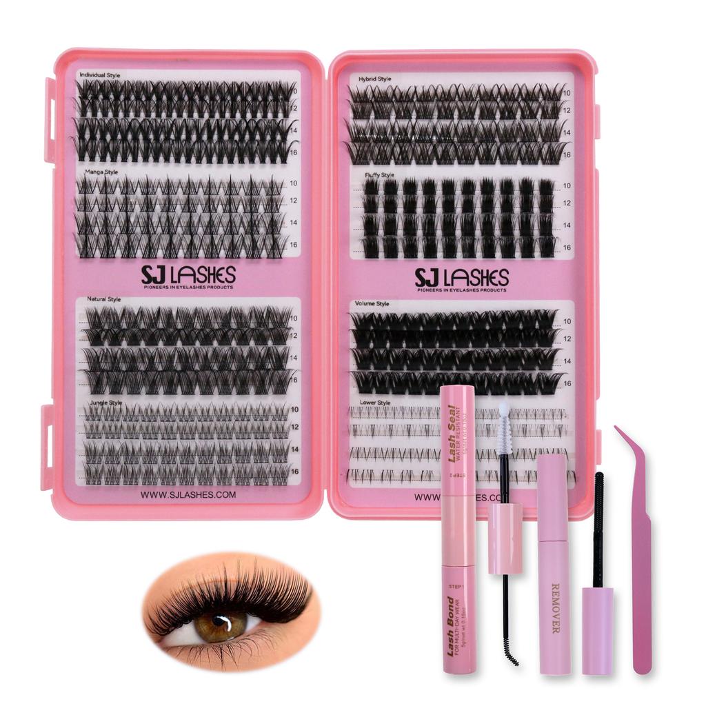 Hot-Selling DIY Eyelash Extension Kits 32 Rows Hot-Melt Hair Thick 30D 40D Single Cluster False Eyelashes Eyelashes