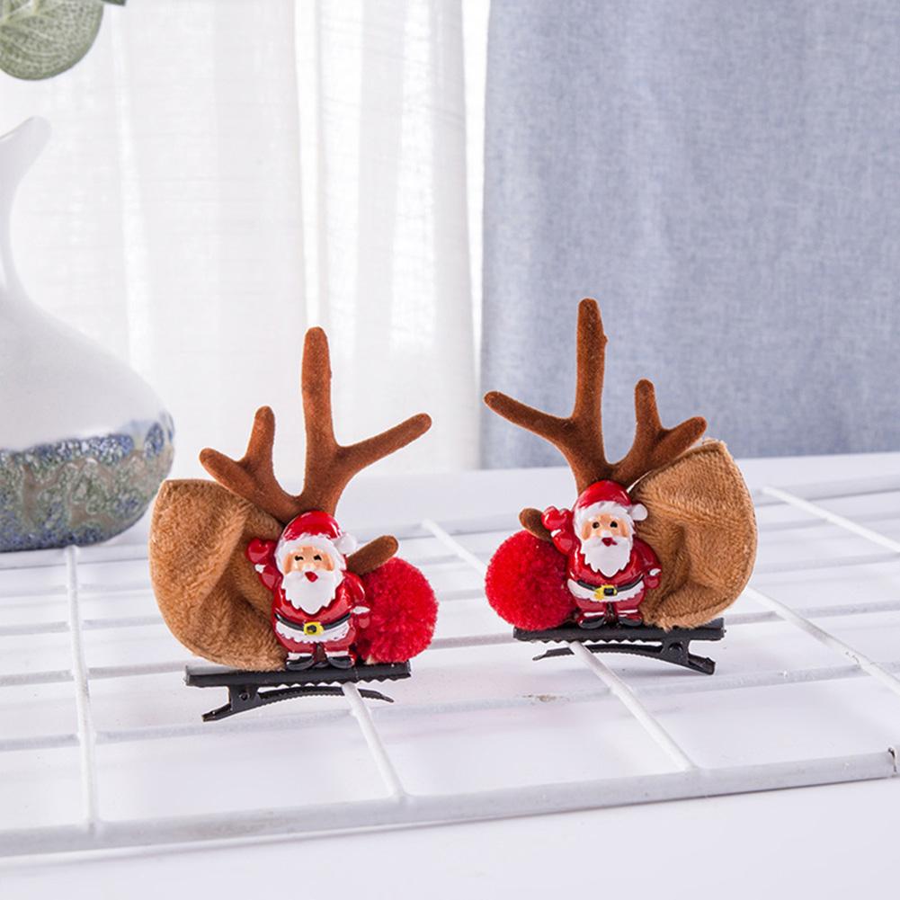 Christmas Antler Hairclip Cartoon Hair Accessory Cute Barrettes Santa Snowman Hairpin Party Decoration Christmas Gift
