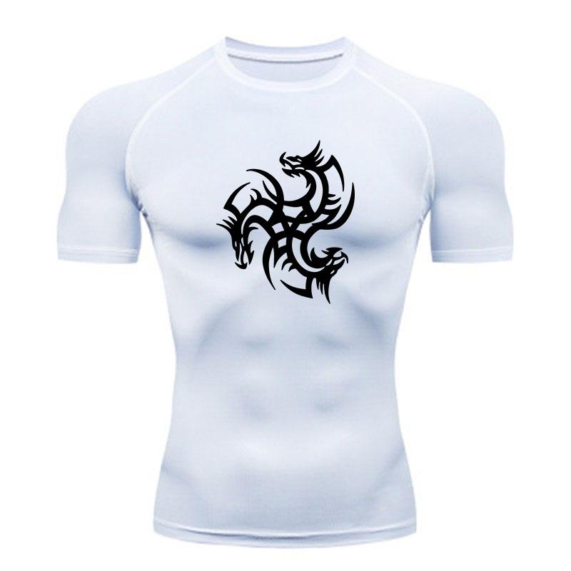 Men's Quick Dry Compression Sport T-shirt Tribal 3 Headed Dr